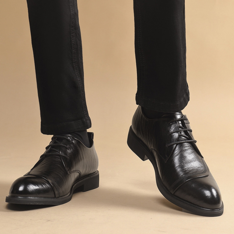 Formal Men Daily Wear Shoes - Leather Oxford Shoes With Metal Rivet