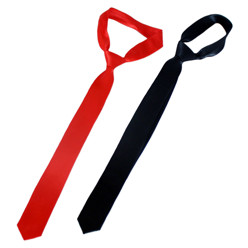 Men Formal Wear Red - 2Pcs Black Red Solid Color Tie