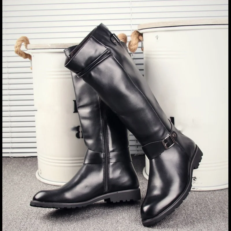 Men Formal Wear With Boots - Plus Size 37-46 Top Quality Punk