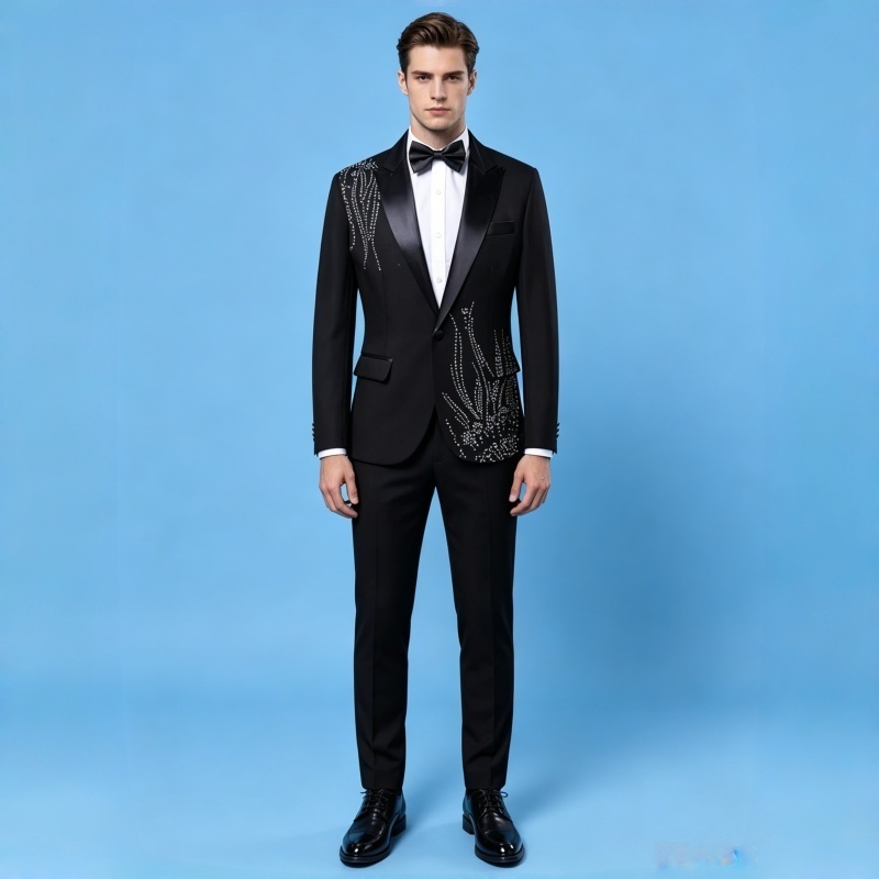 Men's Slim Fit Formal Suit wit - Men Formal Wear Black And White review and price