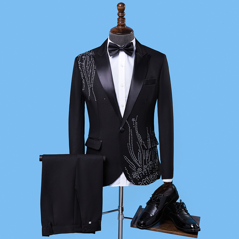 Men's Slim Fit Formal Suit wit - Men Formal Wear Black And White review and price