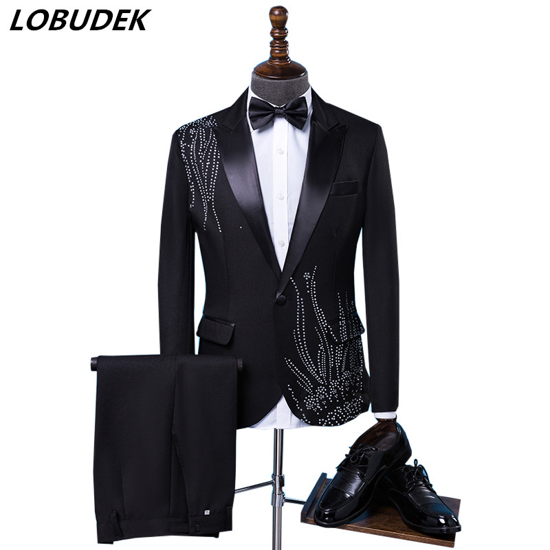 Men's Slim Fit Formal Suit wit - Men Formal Wear Black And White review and price