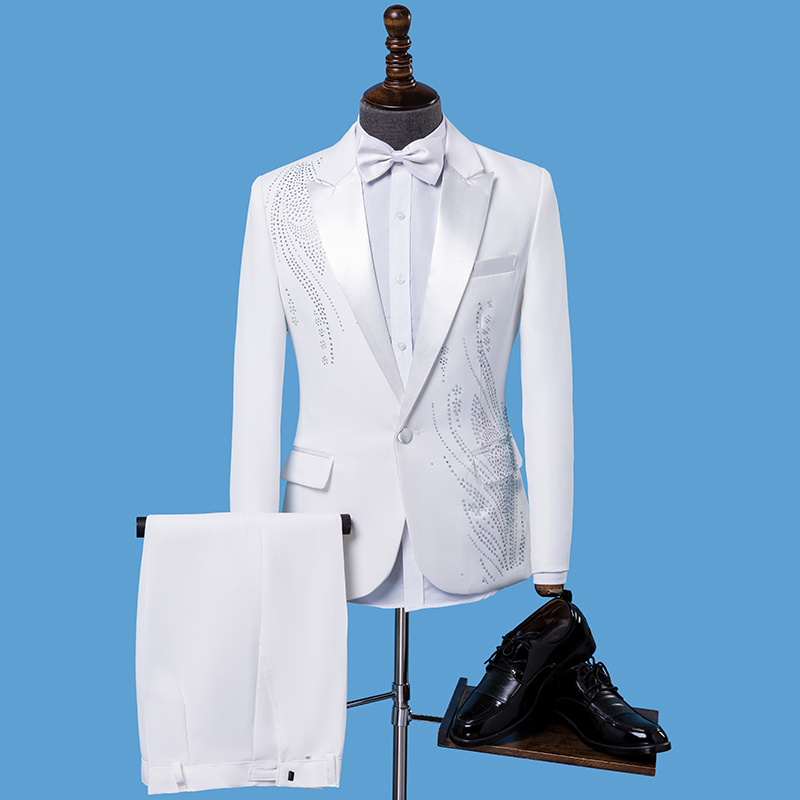 Men's Slim Fit Formal Suit wit - Men Formal Wear Black And White review and price