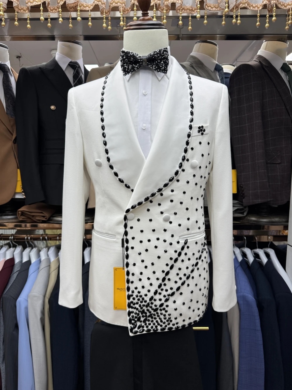 White Groom Men Suit Set 2 Pie - Men Formal Wear Black And White review and price