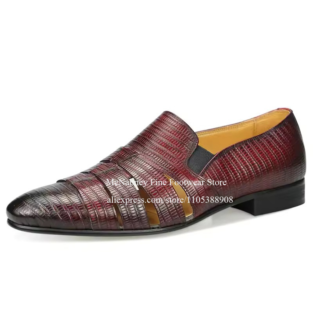 Breathable Cutout Burgundy Bla - Formal Men Daily Wear Shoes review and price