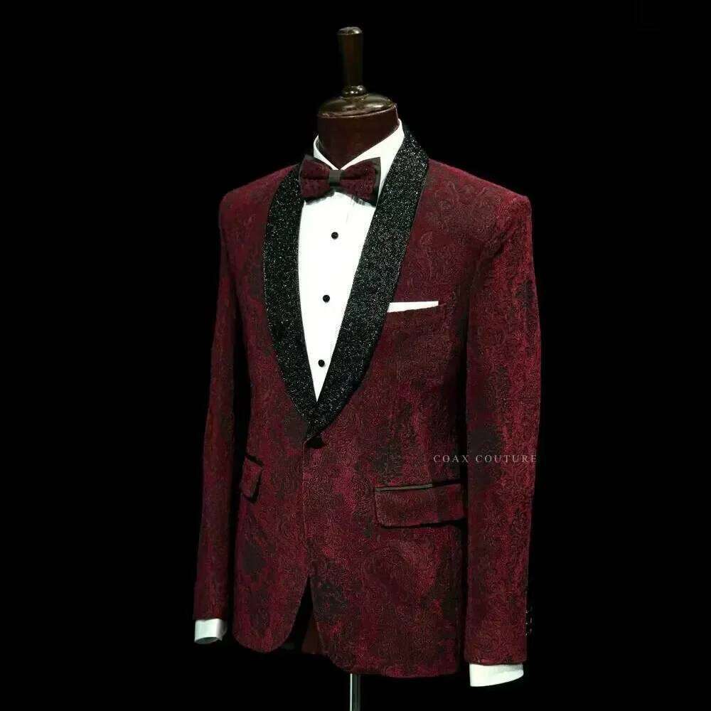 Dark Red Formal Men Suits Jacq - Men Formal Wear Red review and price