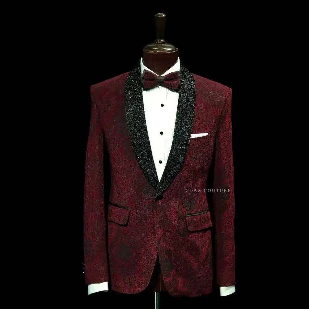 Dark Red Formal Men Suits Jacq - Men Formal Wear Red review and price