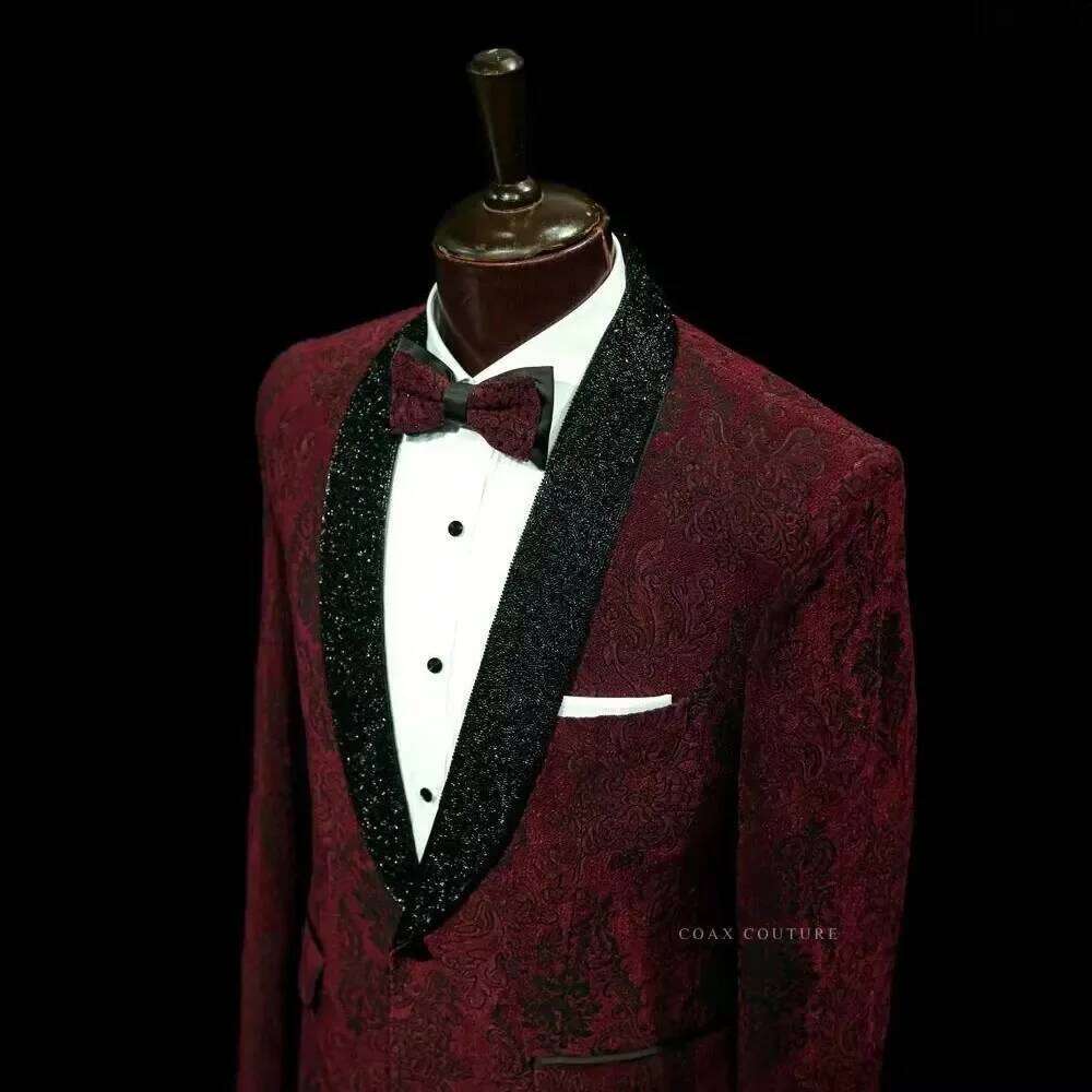 Dark Red Formal Men Suits Jacq - Men Formal Wear Red review and price