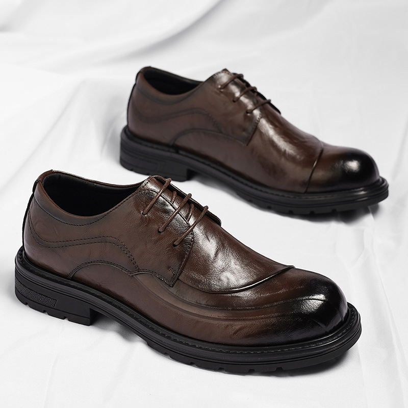 Brown Burnished Genuine Leathe - Formal Men Daily Wear Shoes review and price