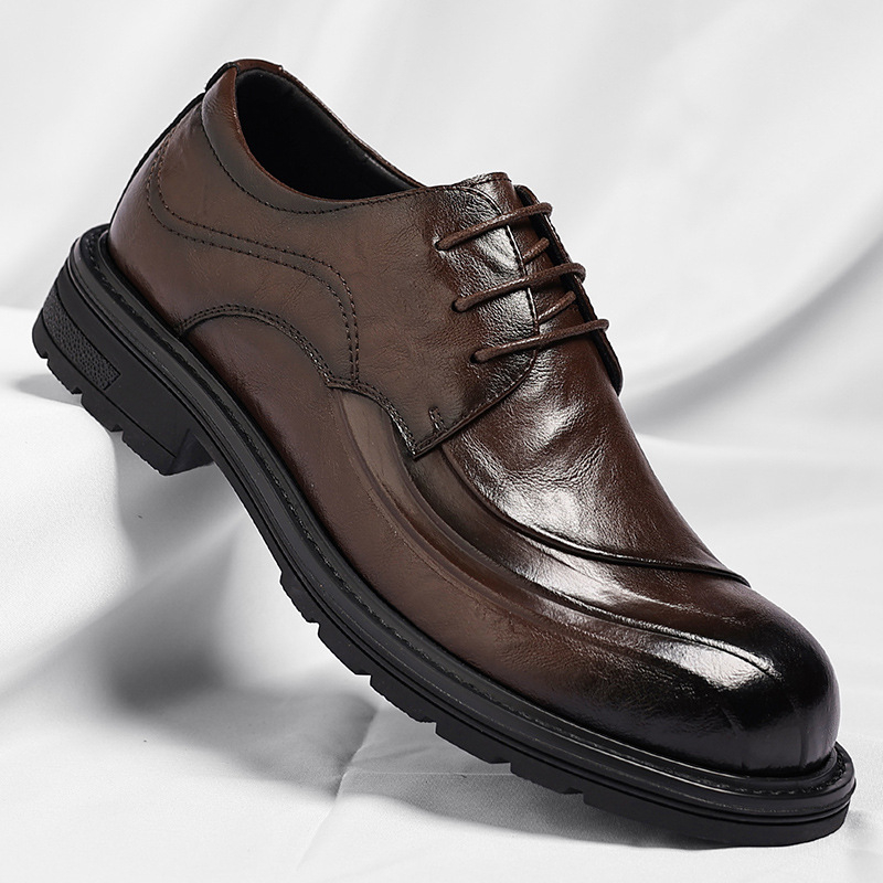 Brown Burnished Genuine Leathe - Formal Men Daily Wear Shoes review and price