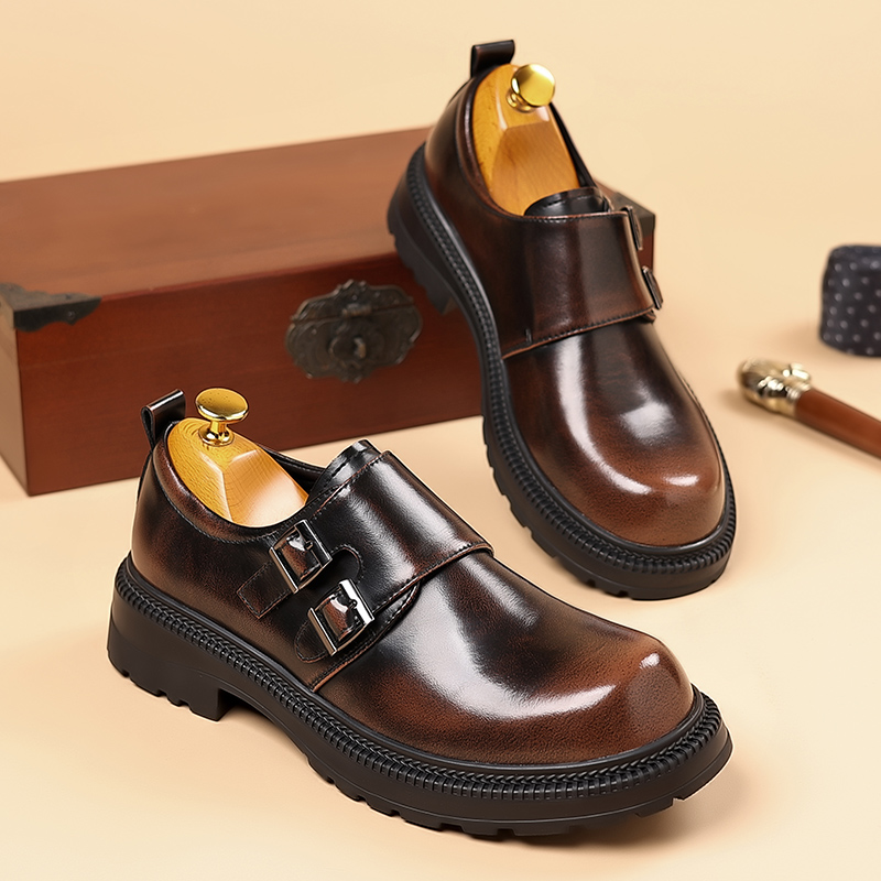 Retro Brown Men's Leather Casu - High End Men'S Formal Wear review and price