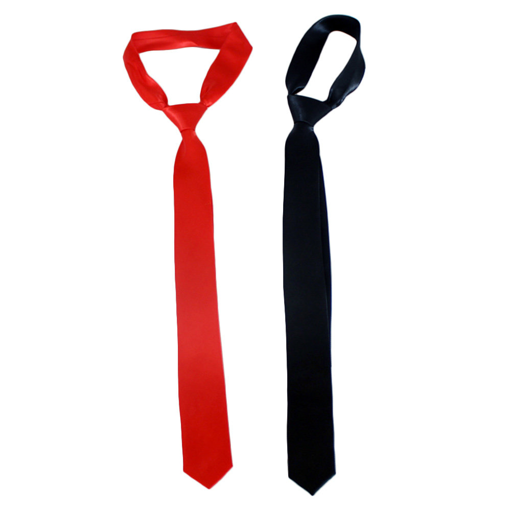 2Pcs Black Red Solid Color Tie - Men Formal Wear Red review and price