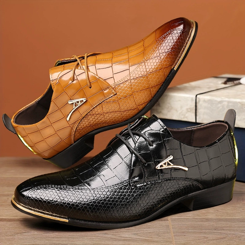 Fashion PU Leather Shoes Men B - Young Men Formal Wear review and price