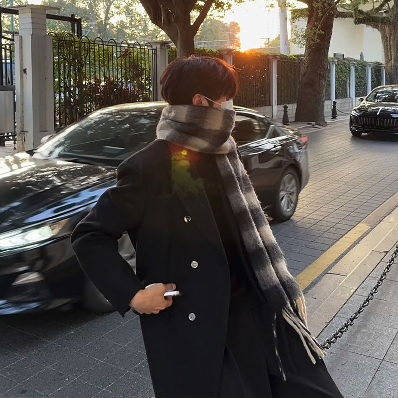 Korean Inspired Men's Wool Ove - High End Men'S Formal Wear review and price