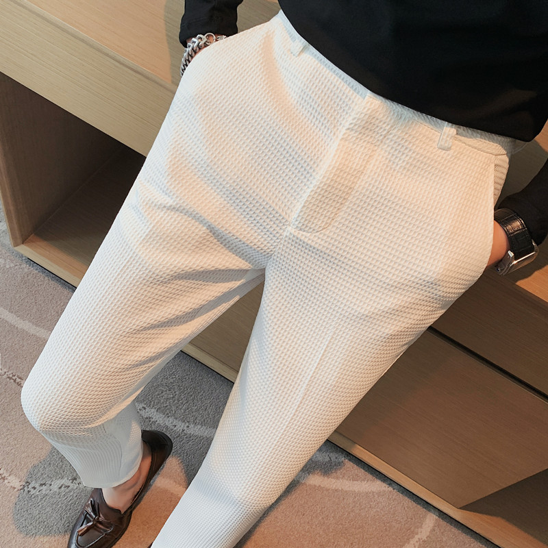 2024 Autumn New Waffle Stretch - Young Men Formal Wear review and price