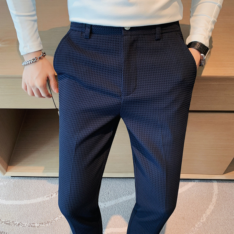 2024 Autumn New Waffle Stretch - Young Men Formal Wear review and price