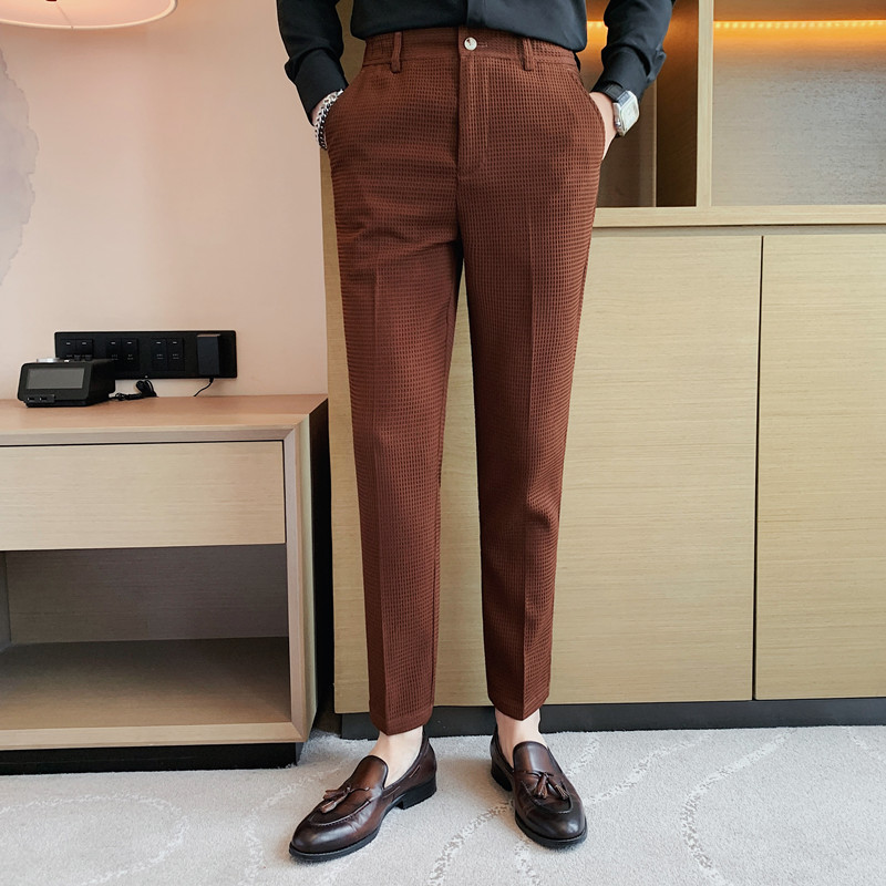 2024 Autumn New Waffle Stretch - Young Men Formal Wear review and price
