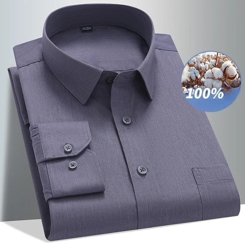 8XL 100 Cotton Long Sleeve Shi - Men Formal Wear Black And White review and price