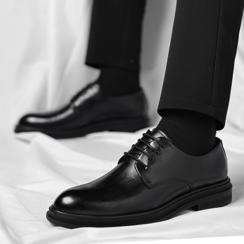 Mens Black Textured Leather Po - Formal Men Daily Wear Shoes review and price