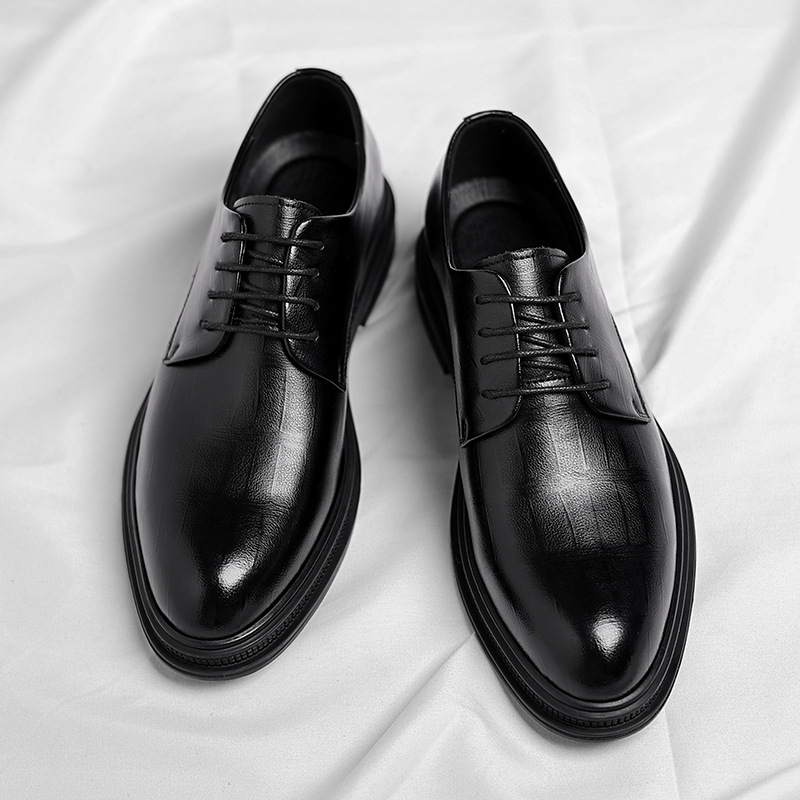 Mens Black Textured Leather Po - Formal Men Daily Wear Shoes review and price