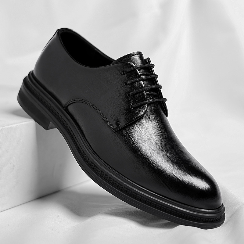 Mens Black Textured Leather Po - Formal Men Daily Wear Shoes review and price