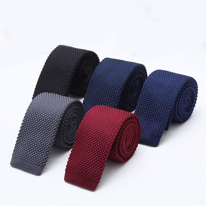 6cm Solid Black White Knitted  - Men Formal Wear Black And White review and price