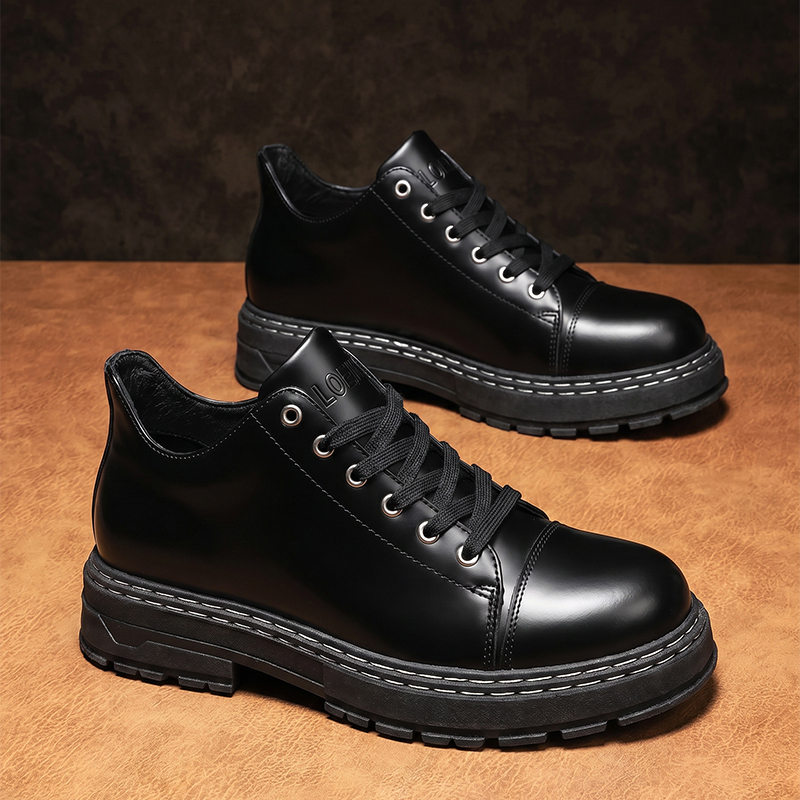 Men Black Lace‑up Leather Shoe - Formal Men Daily Wear Shoes review and price