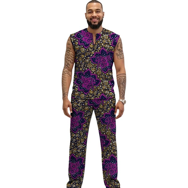 African Print Couture Tank Top - Men Formal Wear Top review and price