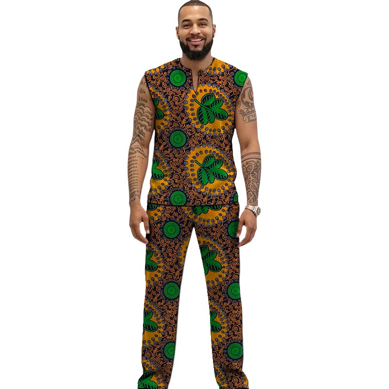 African Print Couture Tank Top - Men Formal Wear Top review and price