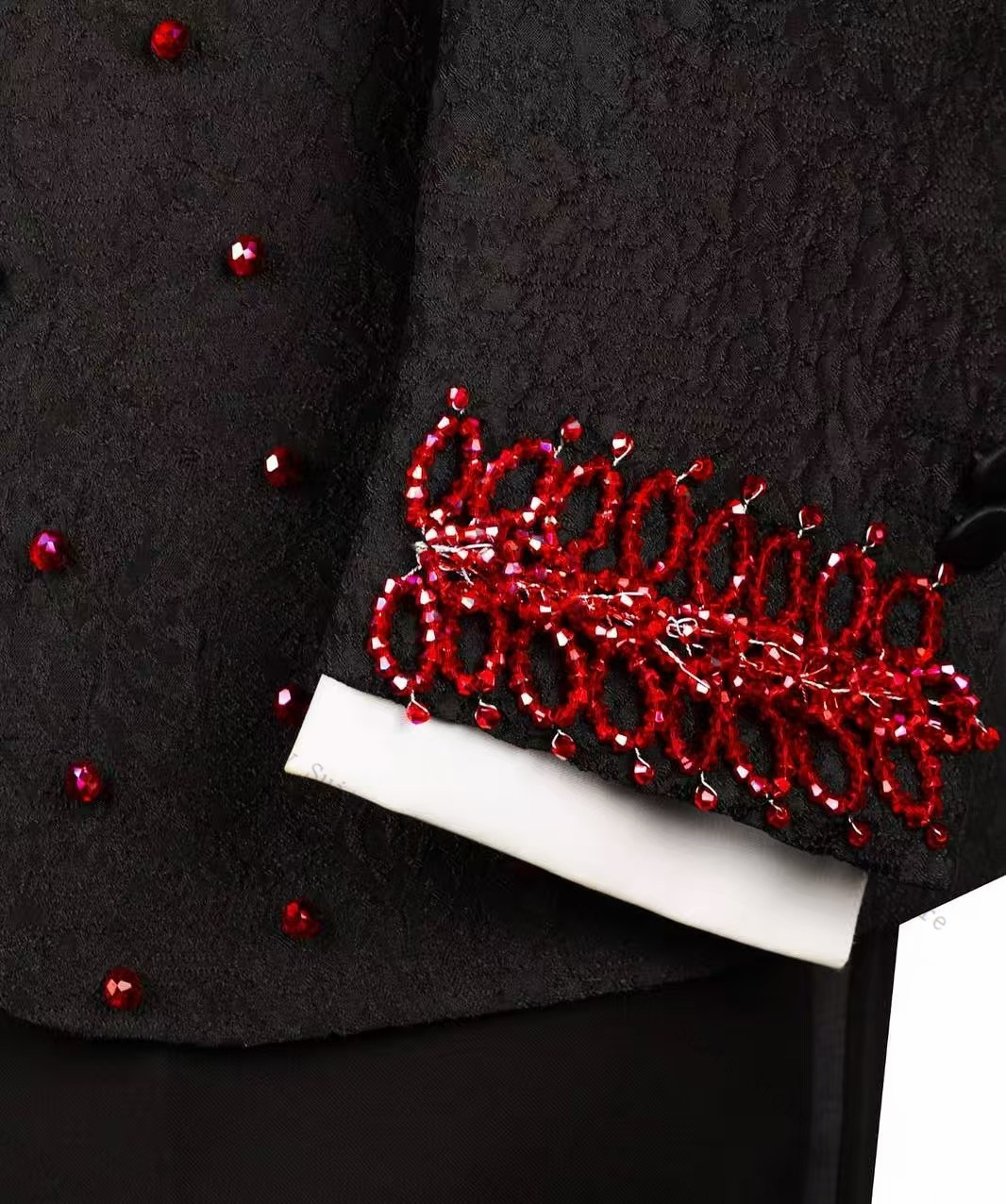 Red Crystals Men Suit Set 2 Pc - Men Formal Wear Red review and price