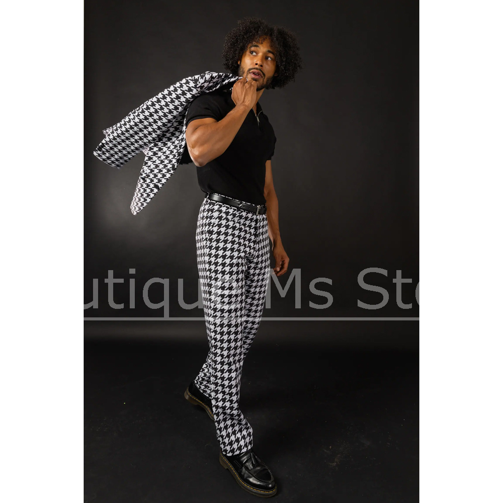 Black White Houndstooth Men's  - Men Formal Wear Black And White review and price