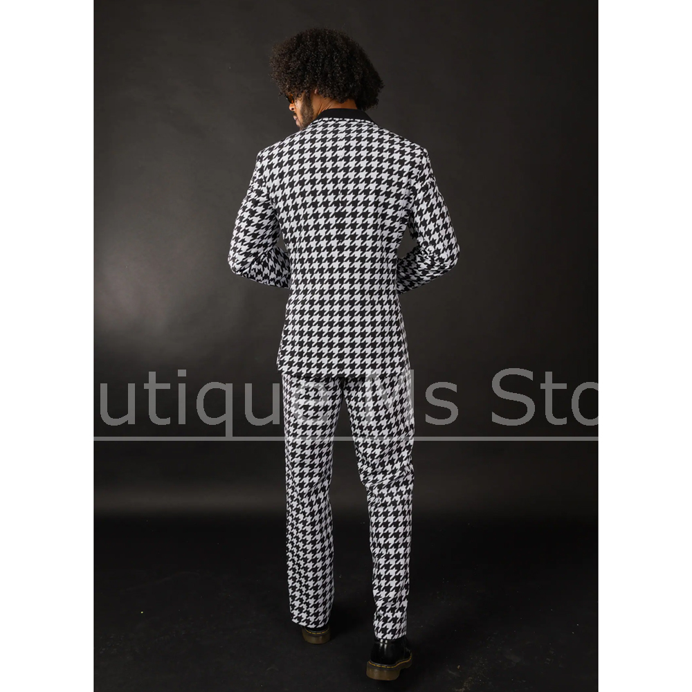 Black White Houndstooth Men's  - Men Formal Wear Black And White review and price