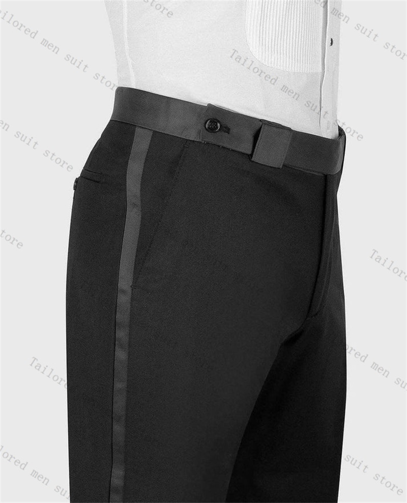 Groom Men Suits Pants Set 2 Pc - Men Formal Wear Black And White review and price