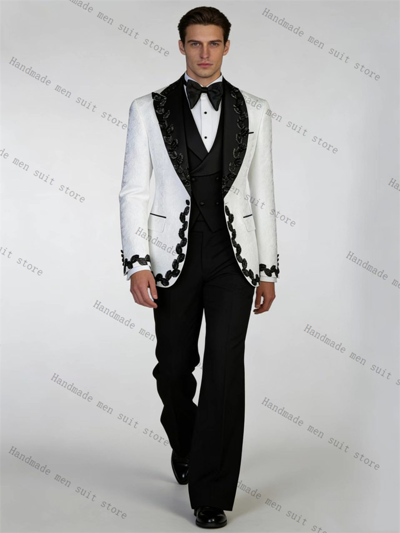 White Black Men Suit Set 2 Pie - Men Formal Wear Black And White review and price