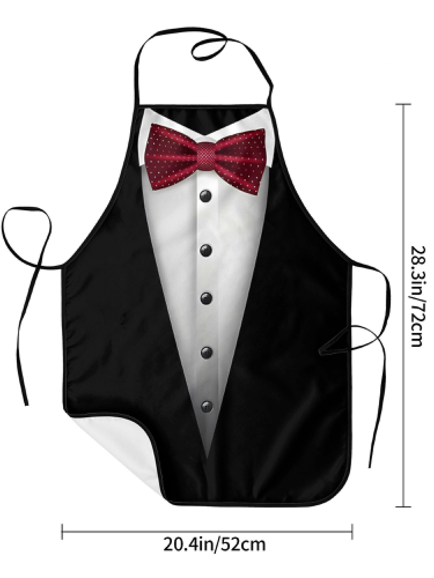 Tuxedo Apron Red Bow Tie Kitch - Men Formal Wear Black And White review and price